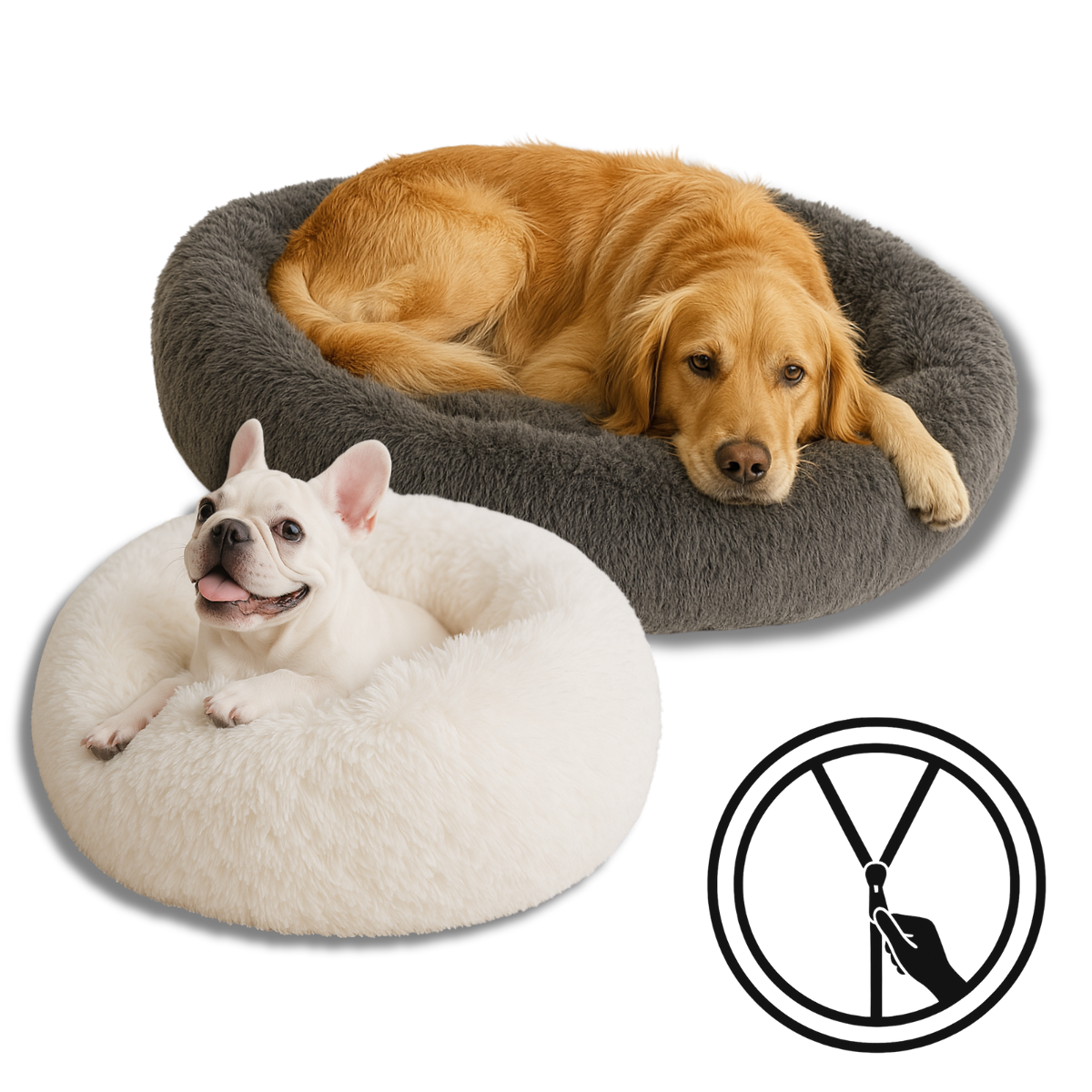 Calming Dog Bed with Removable Cover