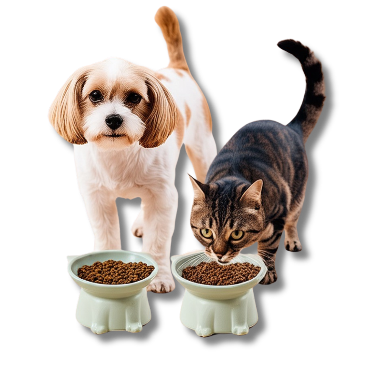 Elevated Porcelain Pet Bowl - Stylish Raised Feeder