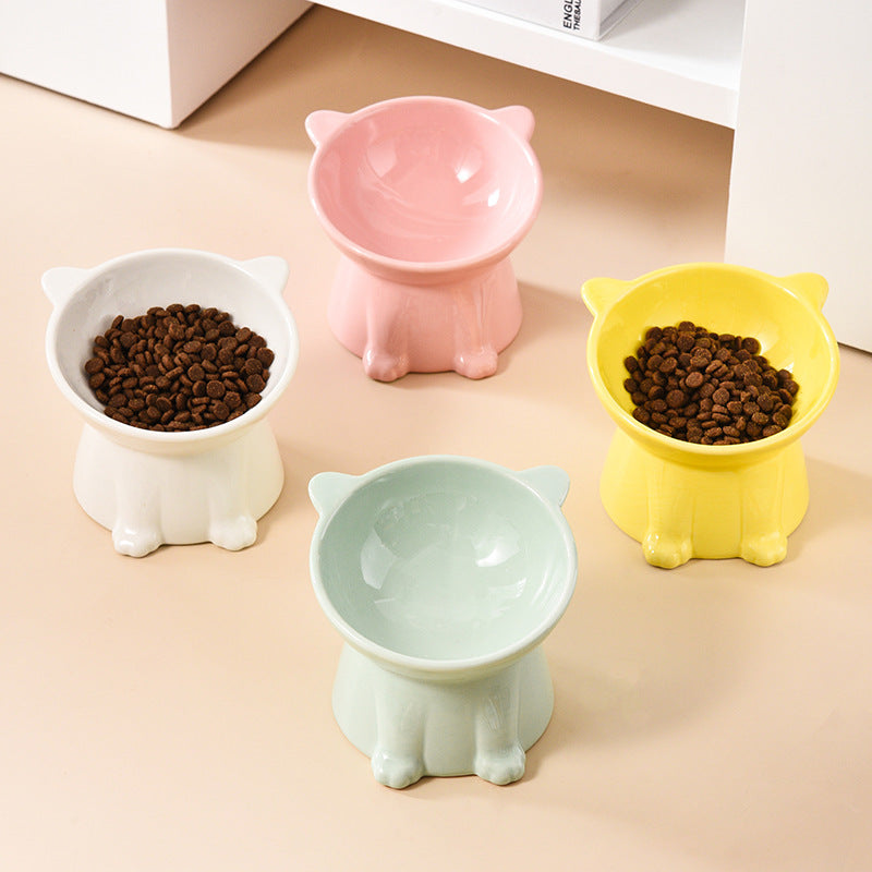 Elevated Porcelain Pet Bowl - Stylish Raised Feeder