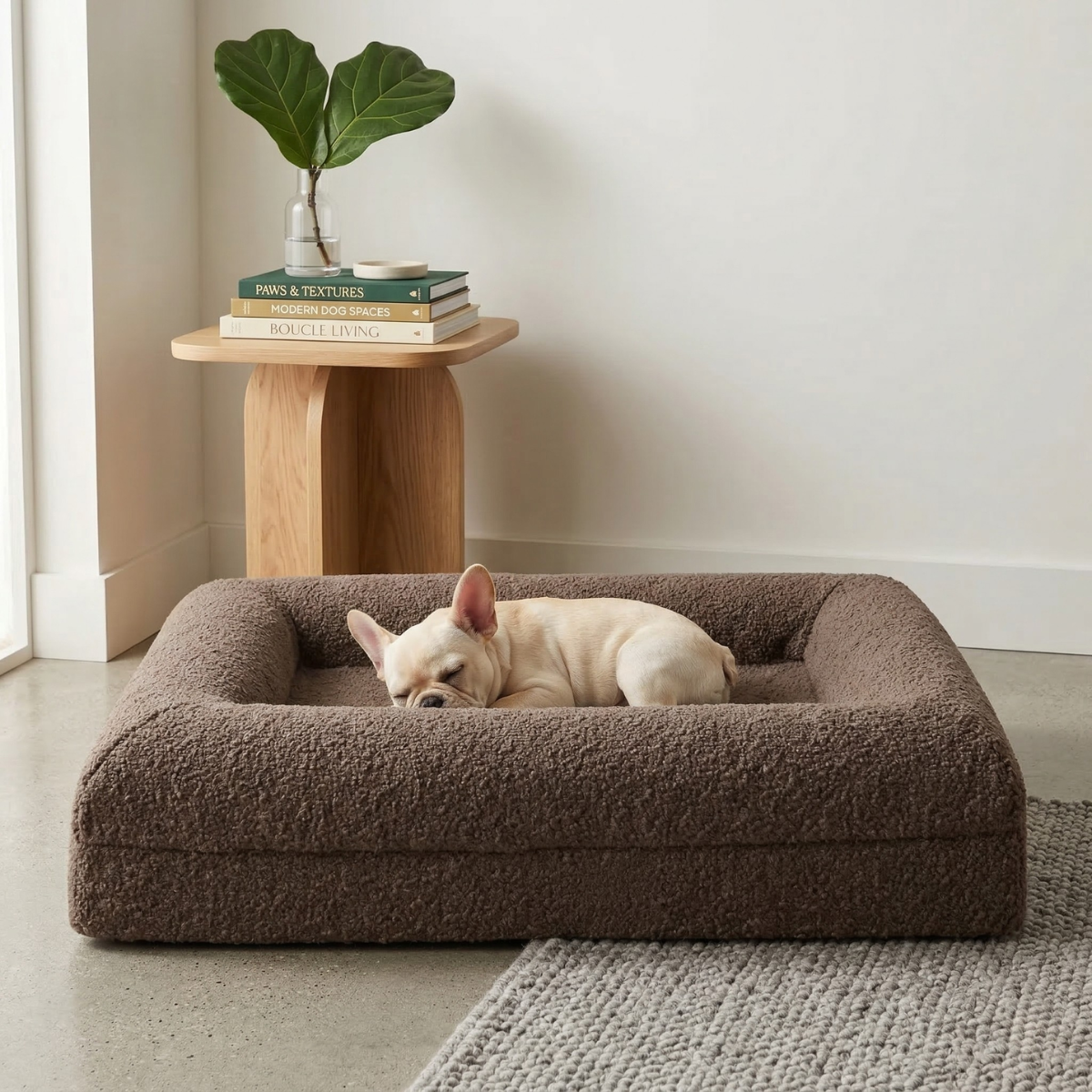 Luxury Bouclé Memory Foam Dog Bed