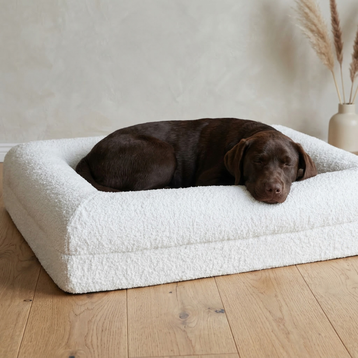 Luxury Bouclé Memory Foam Dog Bed
