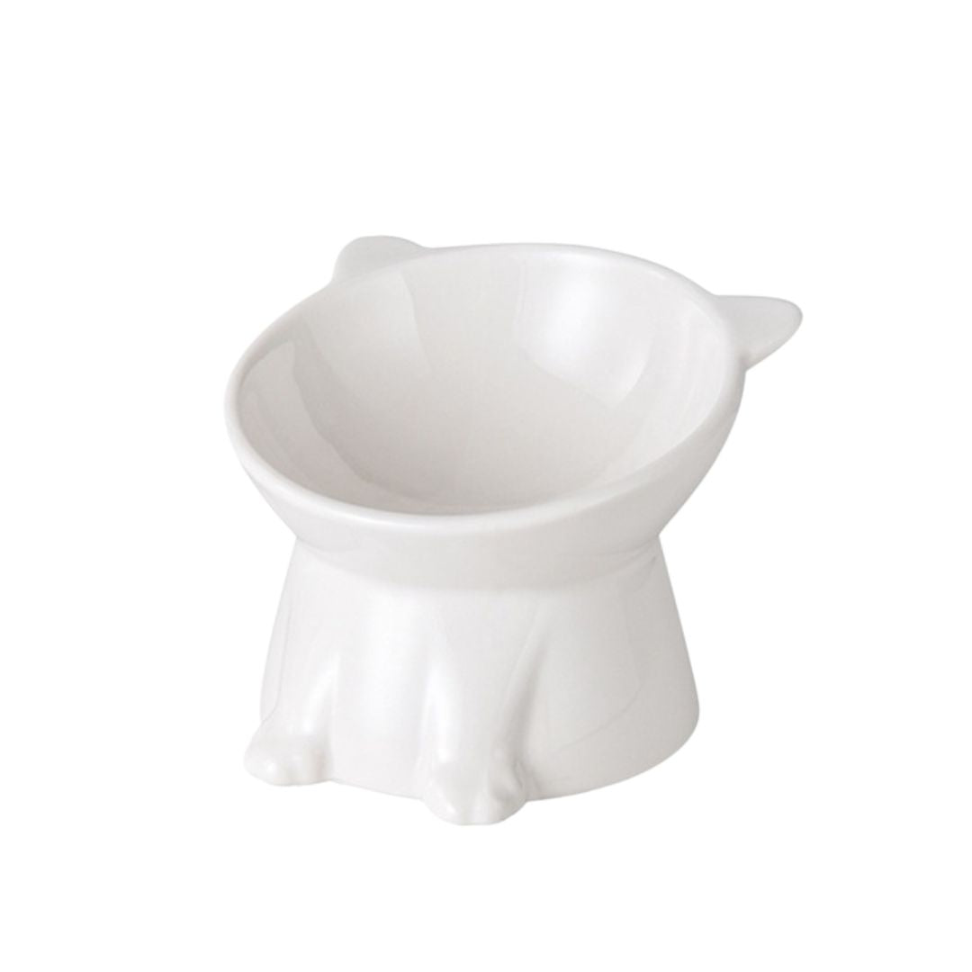 Elevated Porcelain Pet Bowl - Stylish Raised Feeder