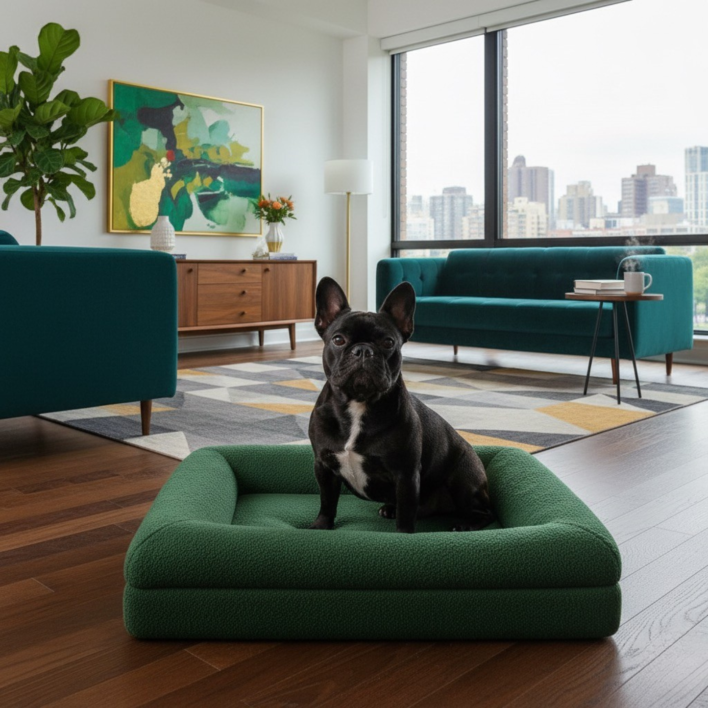 Luxury Bouclé Memory Foam Dog Bed