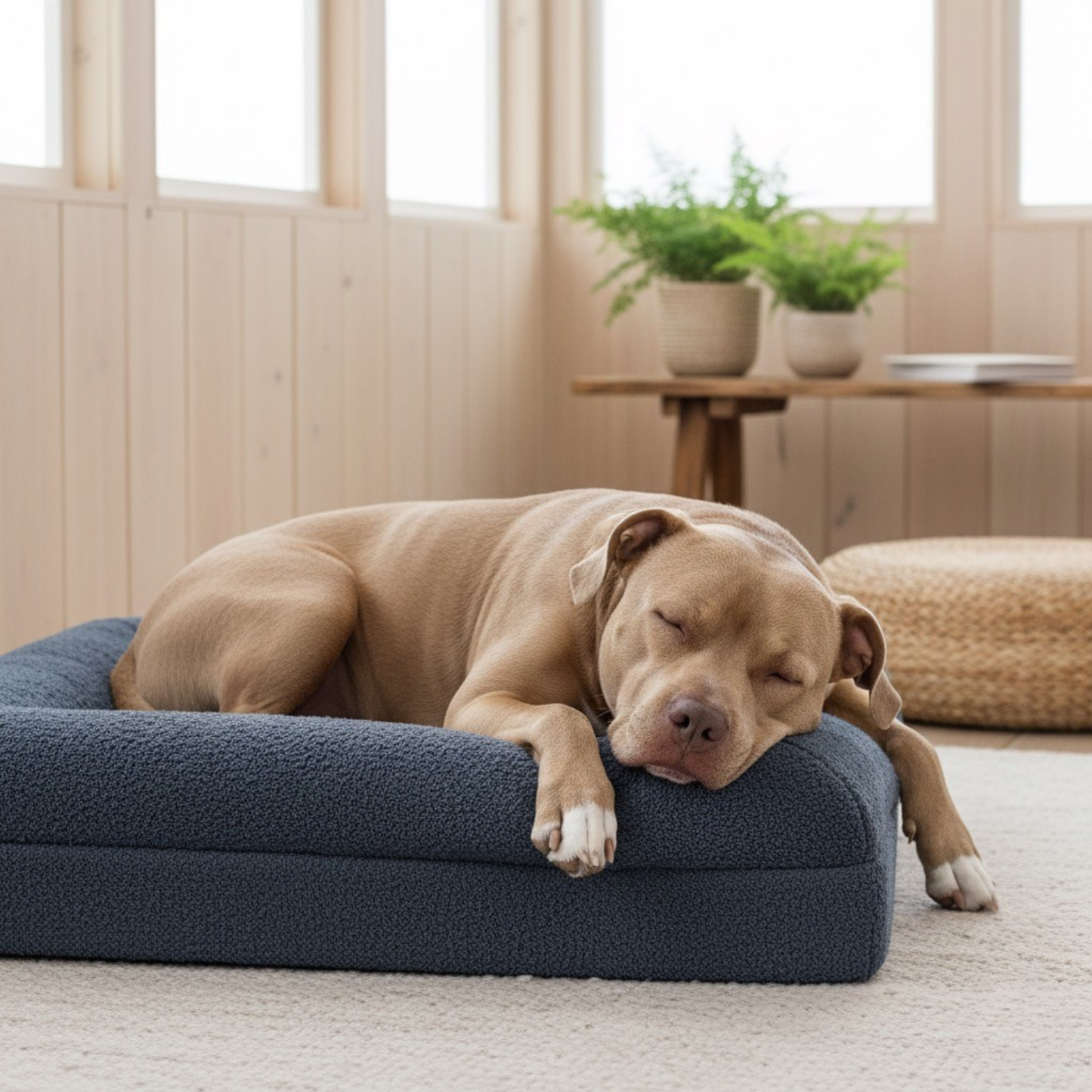 Luxury Bouclé Memory Foam Dog Bed