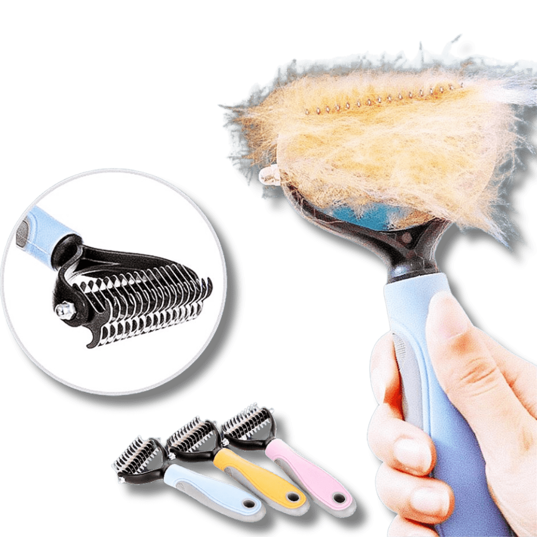 Deshedding Brush With Massaging Nodes For Boston Terriers photo