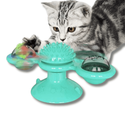 Windmill Rotating Suction Cup Spinning Cat Toy
